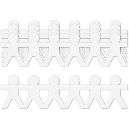 White Smoke Teacher's Choice Boy Paper Chain Cut Outs 25 Pieces Kids Paper Shapes