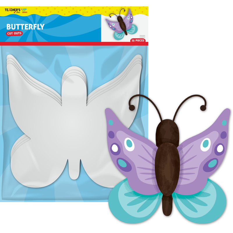 Sky Blue Teacher's Choice Butterfly Paper Cut Outs 25 Pieces Kids Paper Shapes