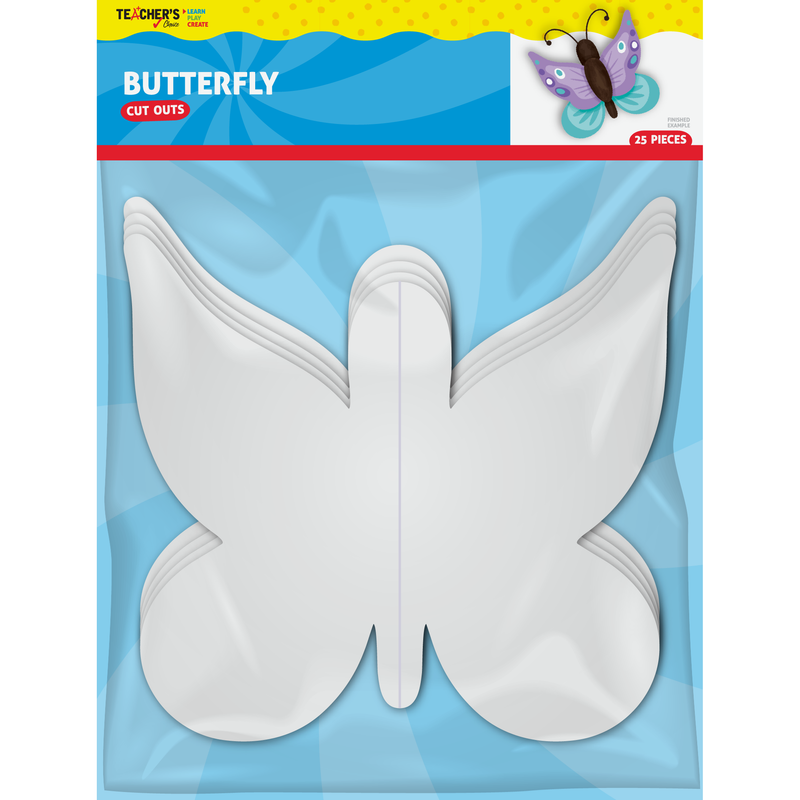 Light Gray Teacher's Choice Butterfly Paper Cut Outs 25 Pieces Kids Paper Shapes