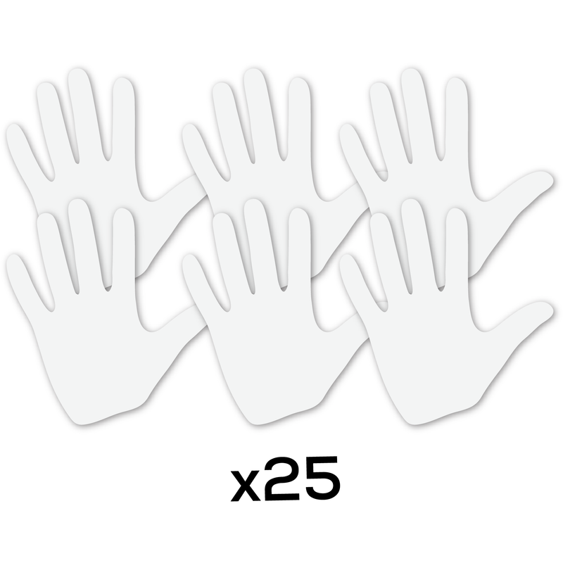 White Smoke Teacher's Choice Hands Cut Outs 25 Pieces Kids Paper Shapes