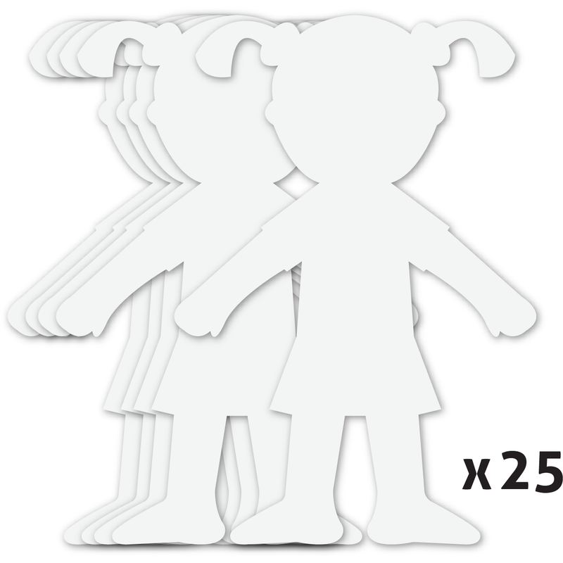 White Smoke Teacher's Choice Girl Paper Cut Outs 25 Pieces Kids Paper Shapes
