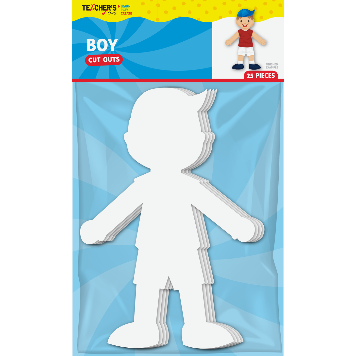 Sky Blue Teacher's Choice Boy Paper Cut Outs 25 Pieces Kids Paper Shapes