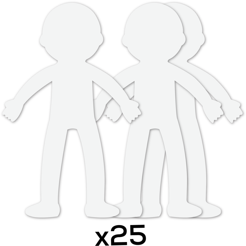 White Smoke Teacher's Choice Person Cut Outs 25 Pieces Kids Paper Shapes