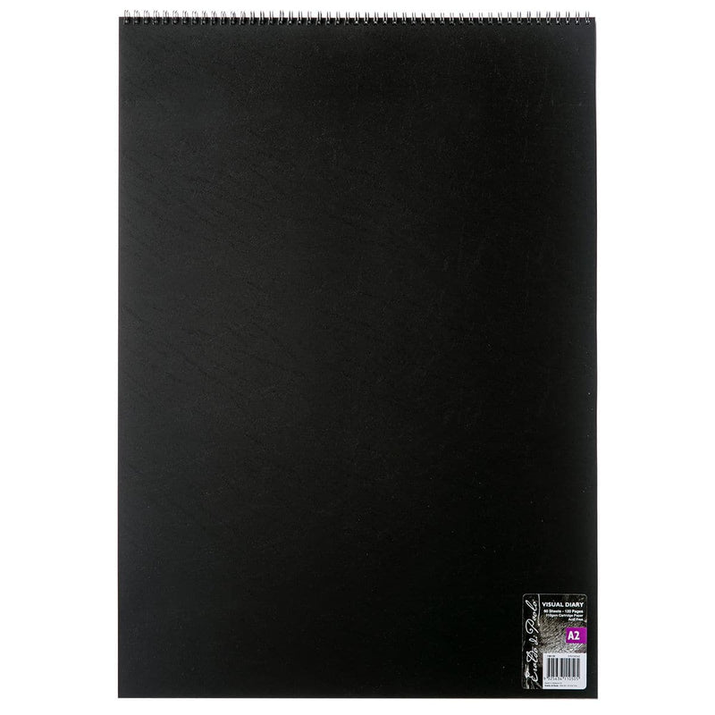 Black Eraldo Di Paolo A2 Visual Diary 110gsm 60 White Sheets Pads