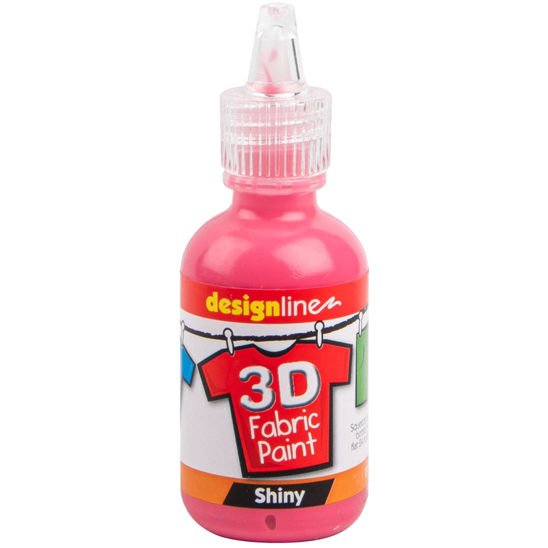 Red Design Line Fabric Paint Bright Pink Shiny 29.5ml Fabric Paints and Dyes
