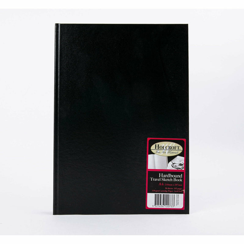 Black Holcroft A4 Hard Back Travel Sketch Book 110gsm 96 Sheets Pads