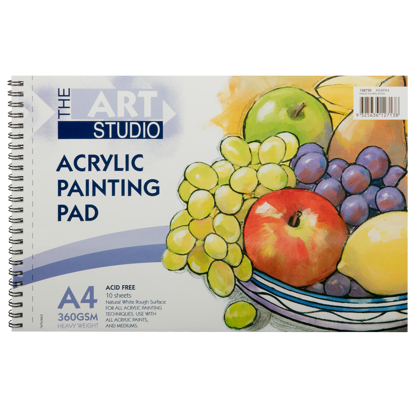 Paint Padding The Art Studio 360gsm Acrylic Painting Pad A4 10 Sheets