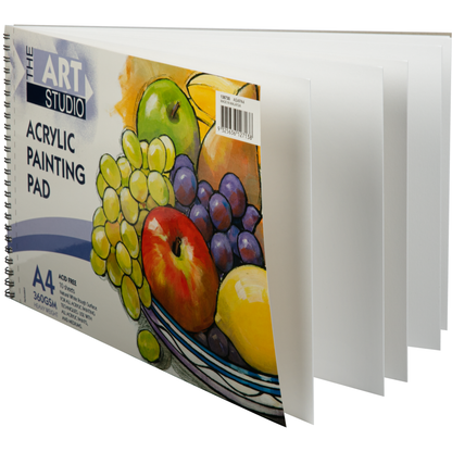 Gray The Art Studio 360gsm Acrylic Painting Pad A4  10 Sheets Pads