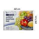 Light Gray The Art Studio  360gsm Acrylic Painting Pad A3  10 Sheets Pads