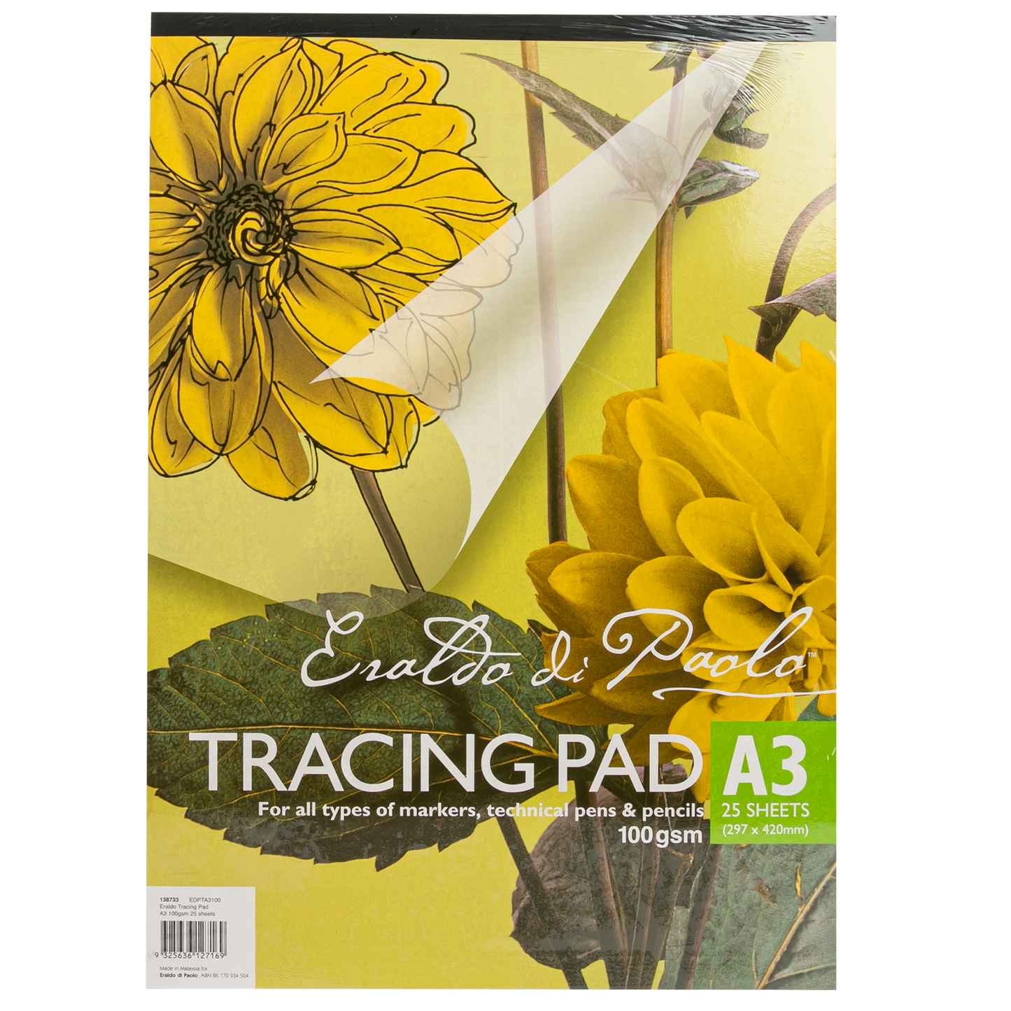 Goldenrod Eraldo di Paolo A3 Tracing Pad 100gsm 25 Sheets Tracing Pads