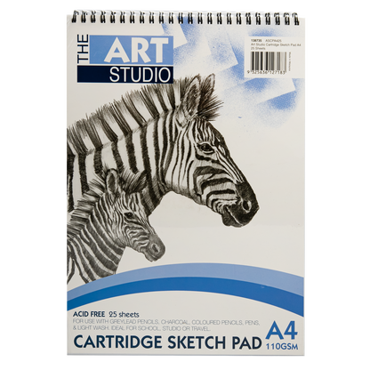 Light Gray The Art Studio A4 Cartridge Sketch Pad 110gsm 25 Sheets Drawing Pads