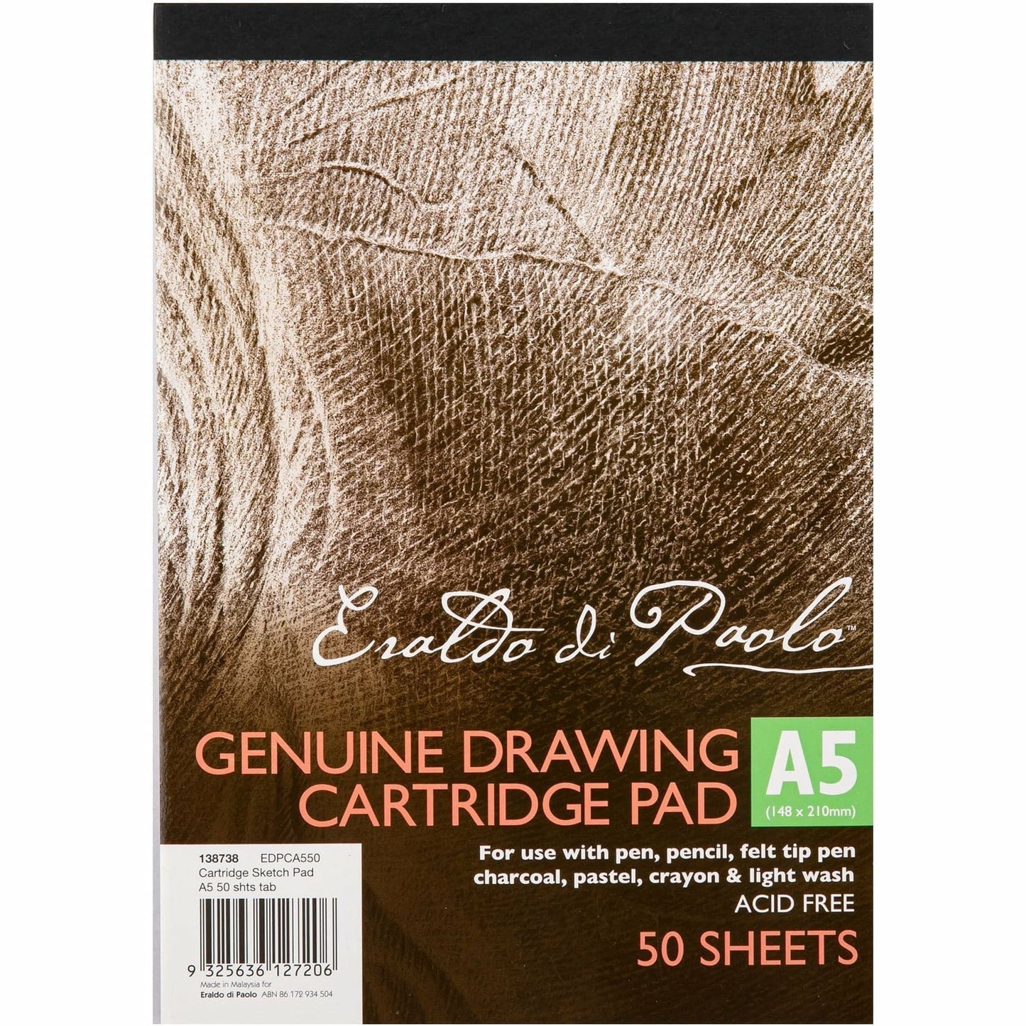 Dark Olive Green Eraldo di Paolo Tab Cartridge Sketch Pad A5 50 Sheets Pads