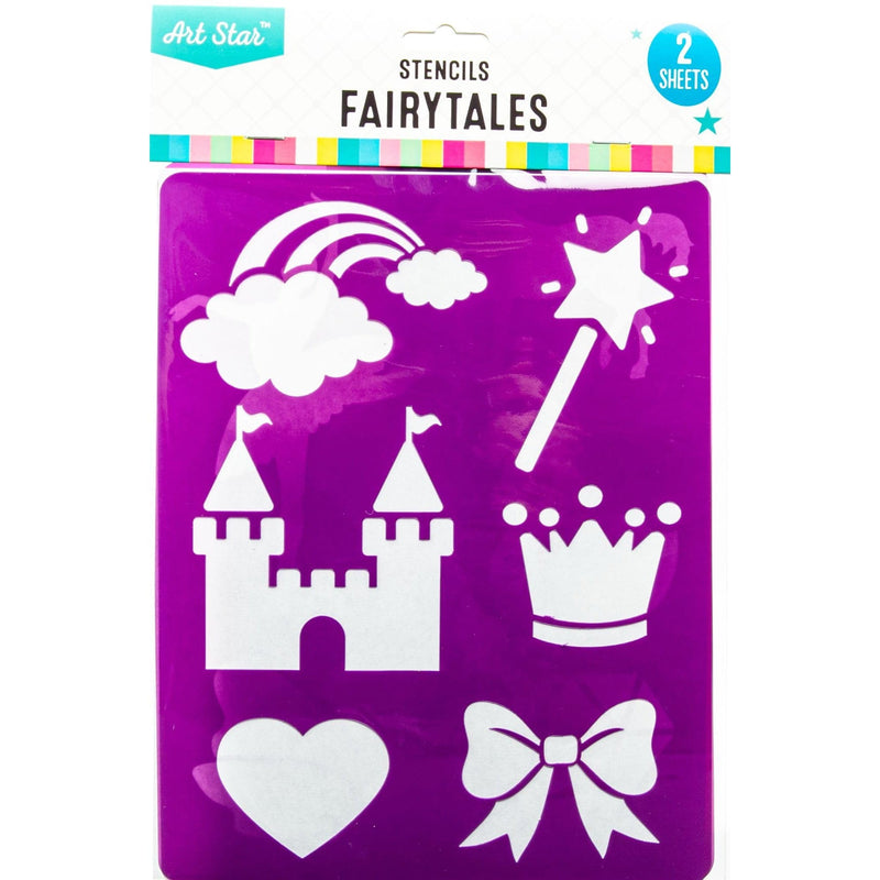 Dark Magenta Art Star Fairy Princess Stencils 2 Pack Stencils And Templates