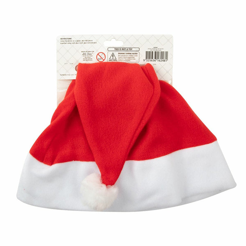 Light Gray Art Star Santa Felt Hat Kit With Embellishments Christmas