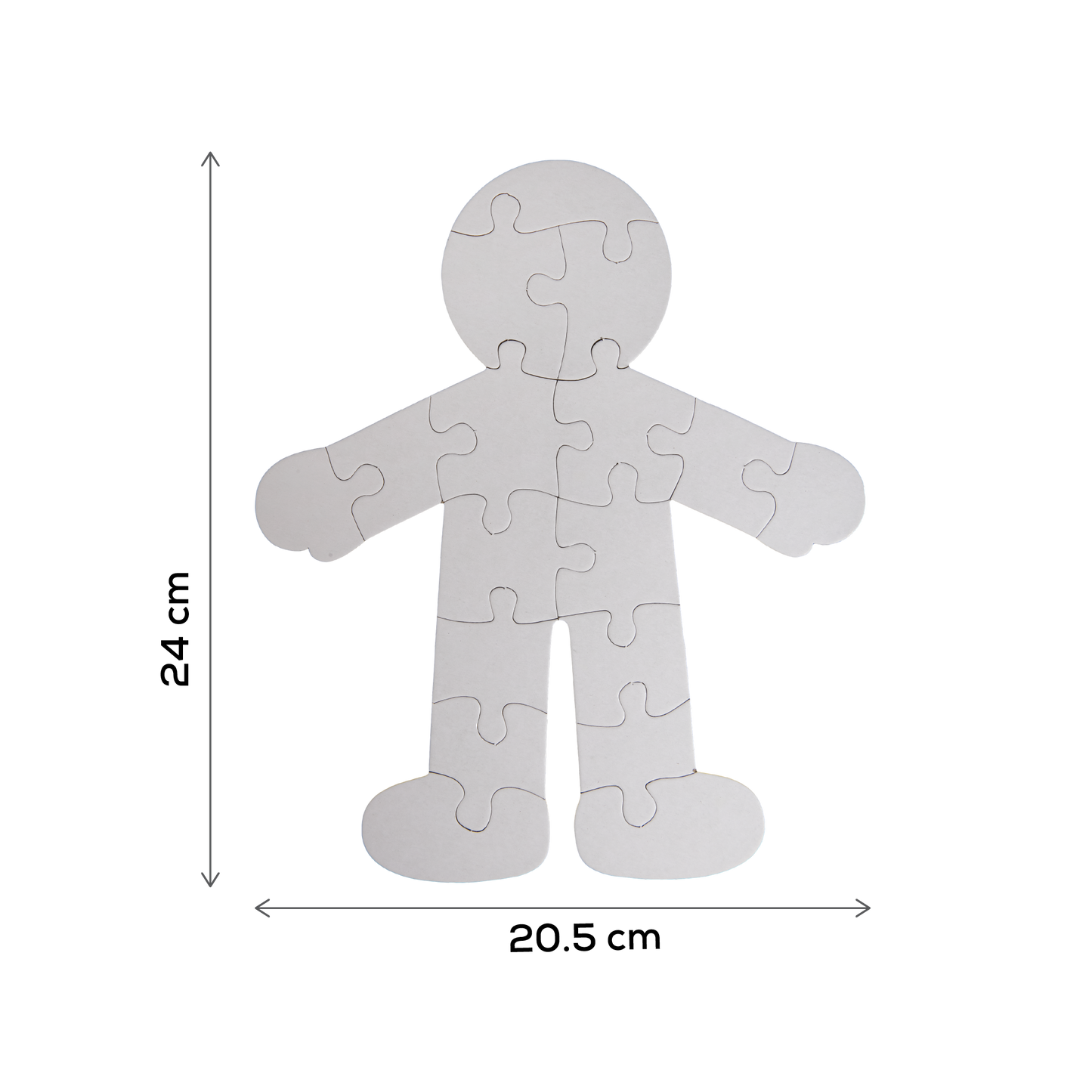 Light Gray Teacher's Choice Jigsaw Person Puzzle 5 Pieces Kids Paper Shapes