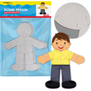 Gray Teacher's Choice Jigsaw Person Puzzle 5 Pieces Kids Paper Shapes