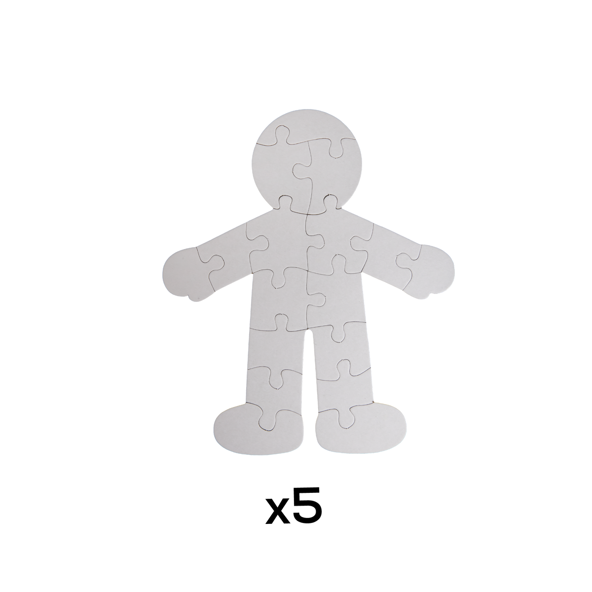 Light Gray Teacher's Choice Jigsaw Person Puzzle 5 Pieces Kids Paper Shapes