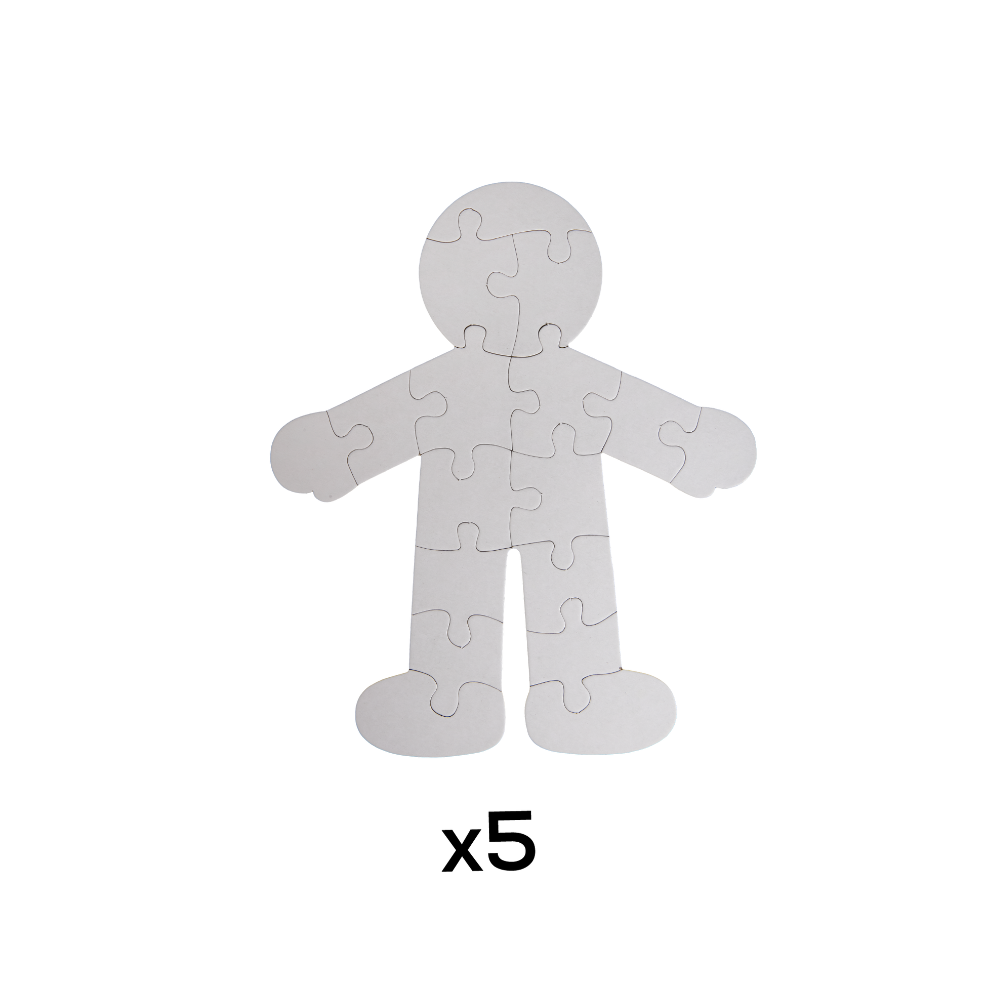 Light Gray Teacher's Choice Jigsaw Person Puzzle 5 Pieces Kids Paper Shapes