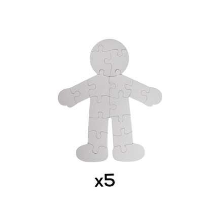 Light Gray Teacher's Choice Jigsaw Person Puzzle 5 Pieces Kids Paper Shapes