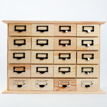 Light Gray Urban Crafter Wooden 20 Drawer Storage Box 31 x 10 x 22cm Boxes