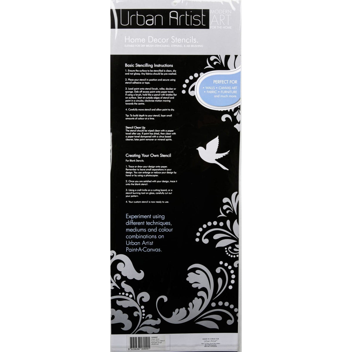Black Urban Artist Home Decor Stencil Alphabet Script Stencils and Templates