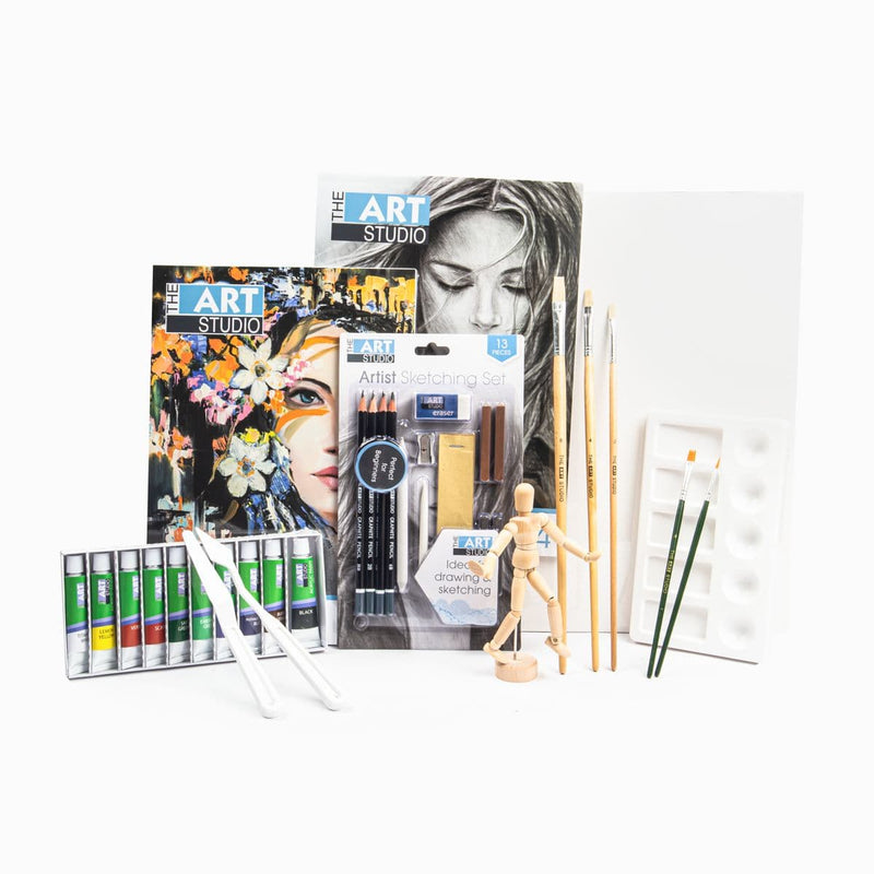 White Smoke The Art Studio Ultimate Sketch & Paint Art Bag (35 Pieces) Art Accessories