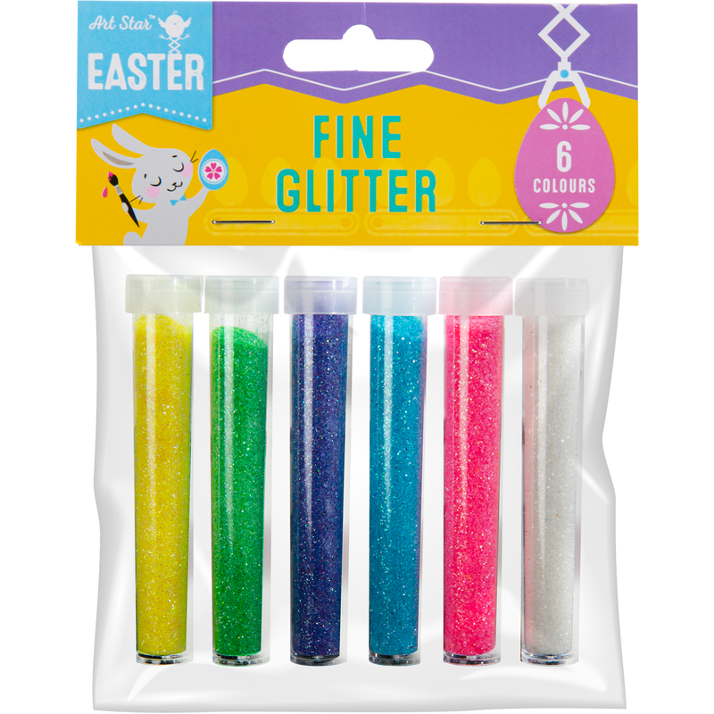 Dark Cyan Easter Colours Glitter 6pc Easter