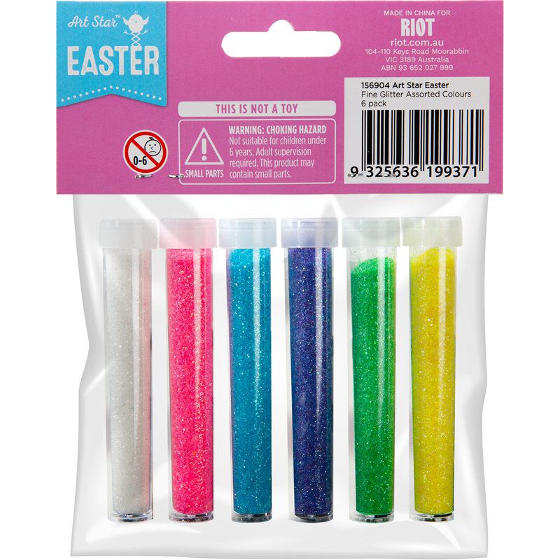 Light Gray Easter Colours Glitter 6pc Easter