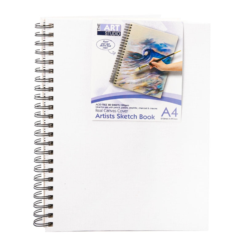 Gray The Art Studio Canvas Covered Artist Sketch Book A4 80 Pages Pads