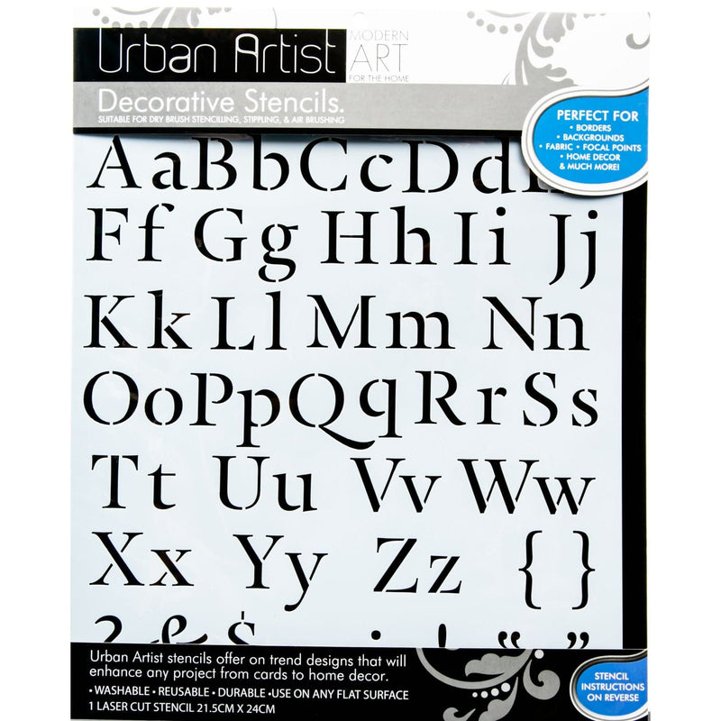 White Smoke Urban Artist Decorative Stencil Alphabet Serif Stencils And Templates
