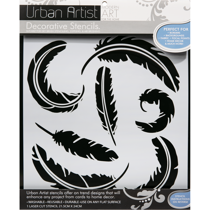 Black Urban Artist Decorative Stencils Floating Feathers Stencils and Templates
