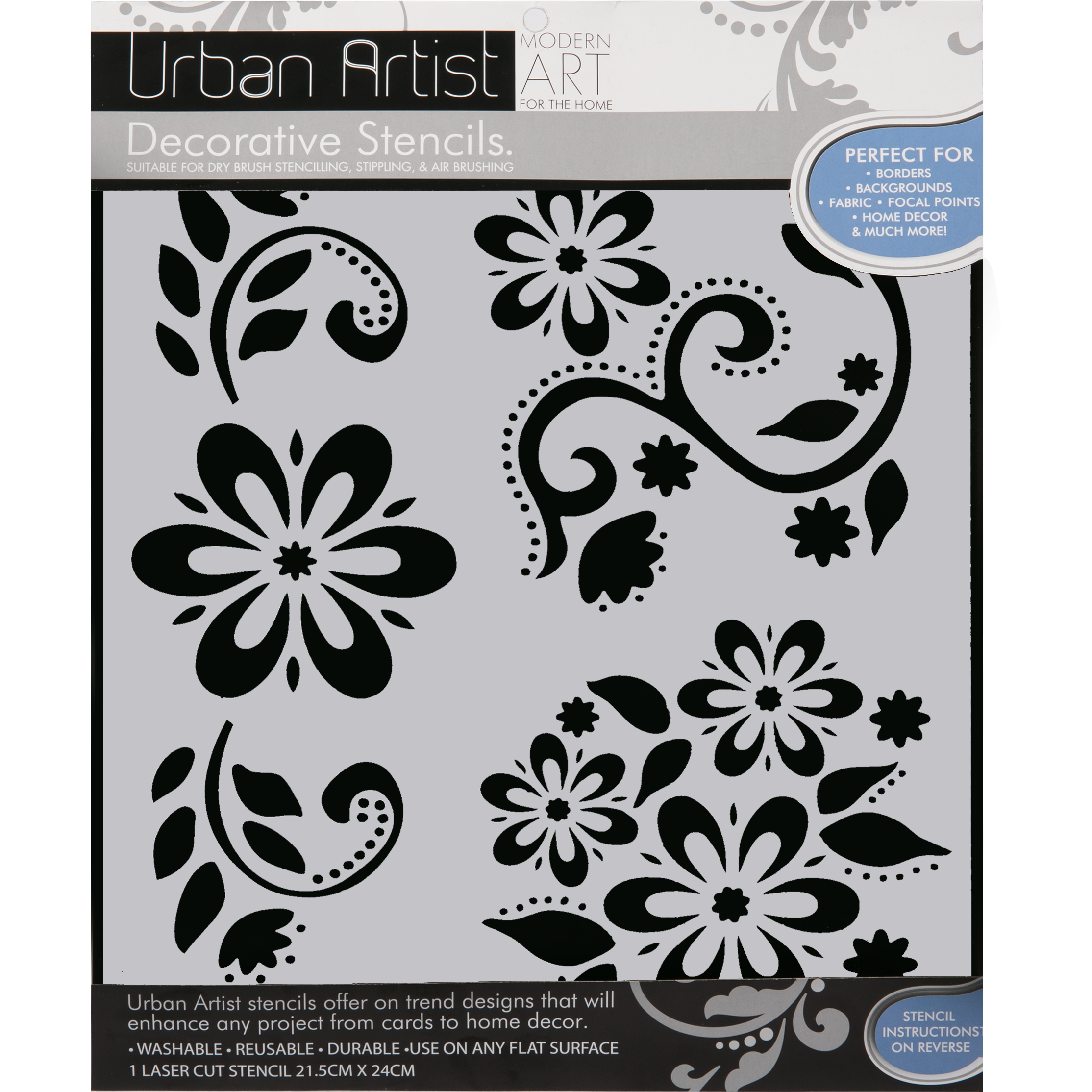 Urban Artist Decorative Stencils Floral Emblems