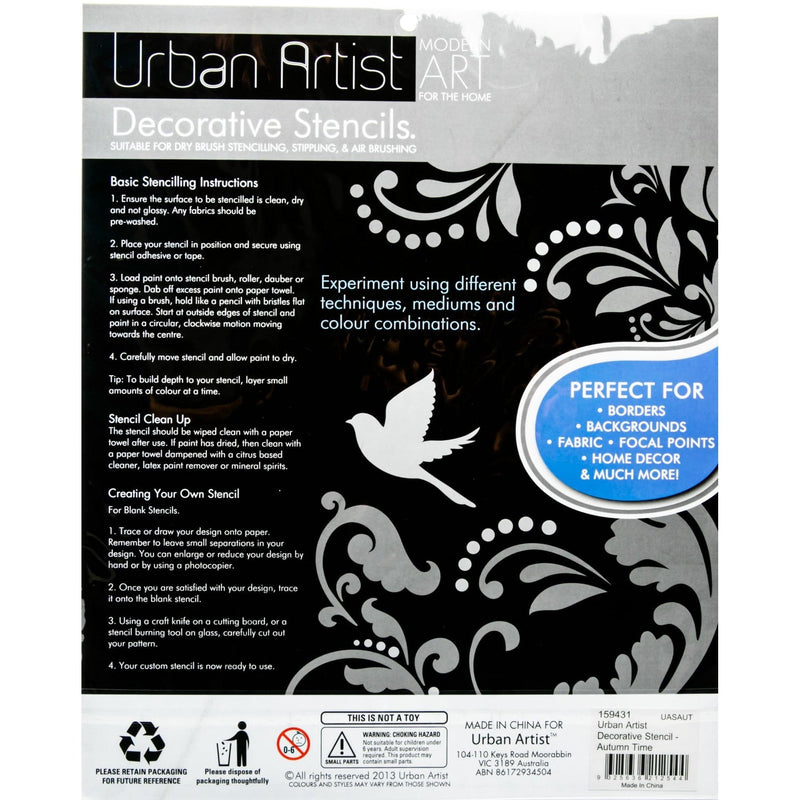 Black Urban Artist Decorative Stencil Autumn Time Stencils And Templates