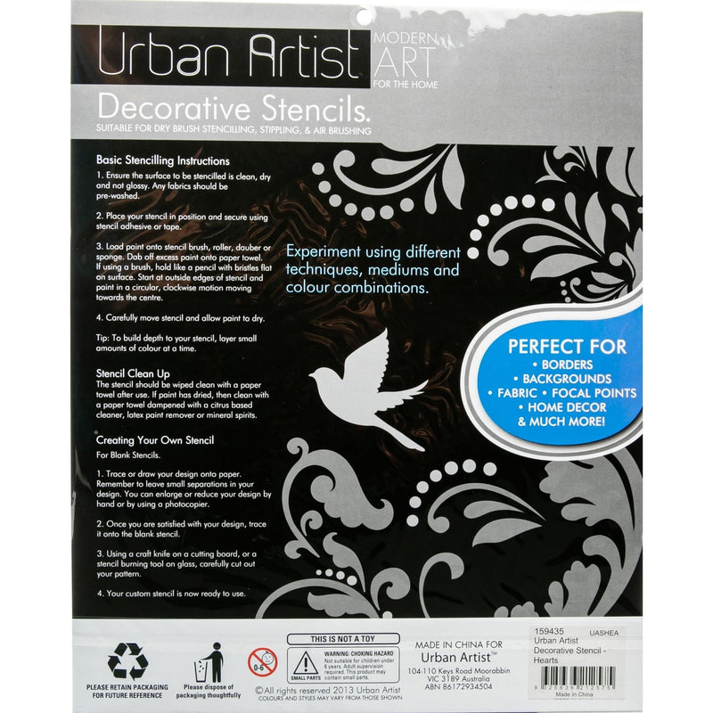 Black Urban Artist Decorative Stencil Hearts Stencils And Templates