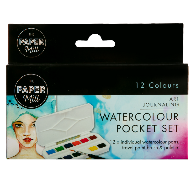 Gray The Paper Mill Watercolour Pocket Set 12 Colours Watercolour Paints