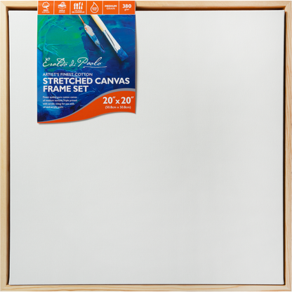 Light Gray Eraldo di Paolo Stretched Canvas with Wood Frame 20 x 20 Inches Gallery Wrapped Stretched Canvas With Wooden Frame