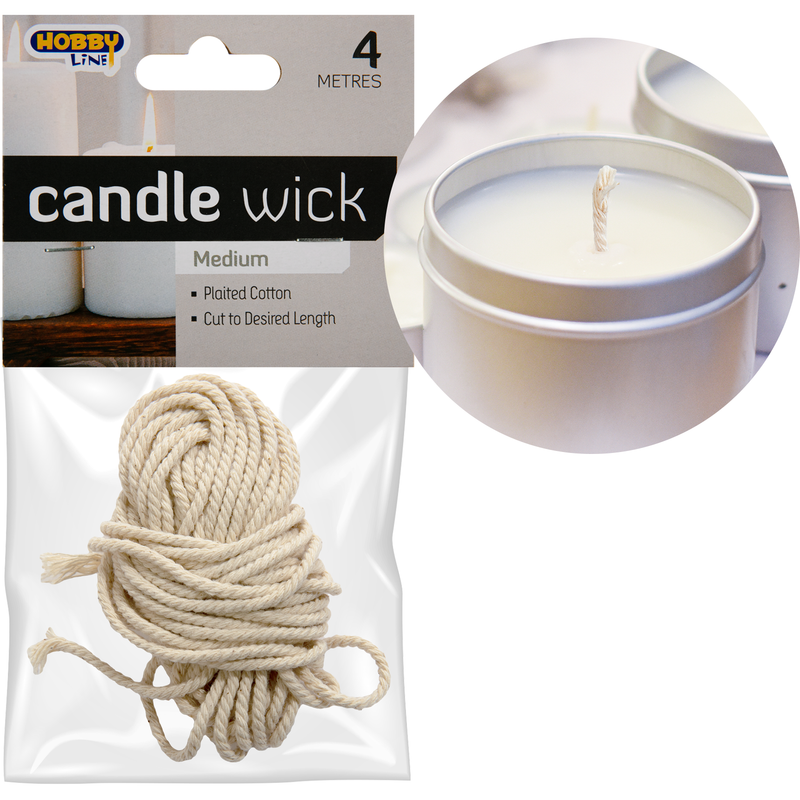 Light Gray Hobby Line Candle Wick Medium 4m Candle Wicks
