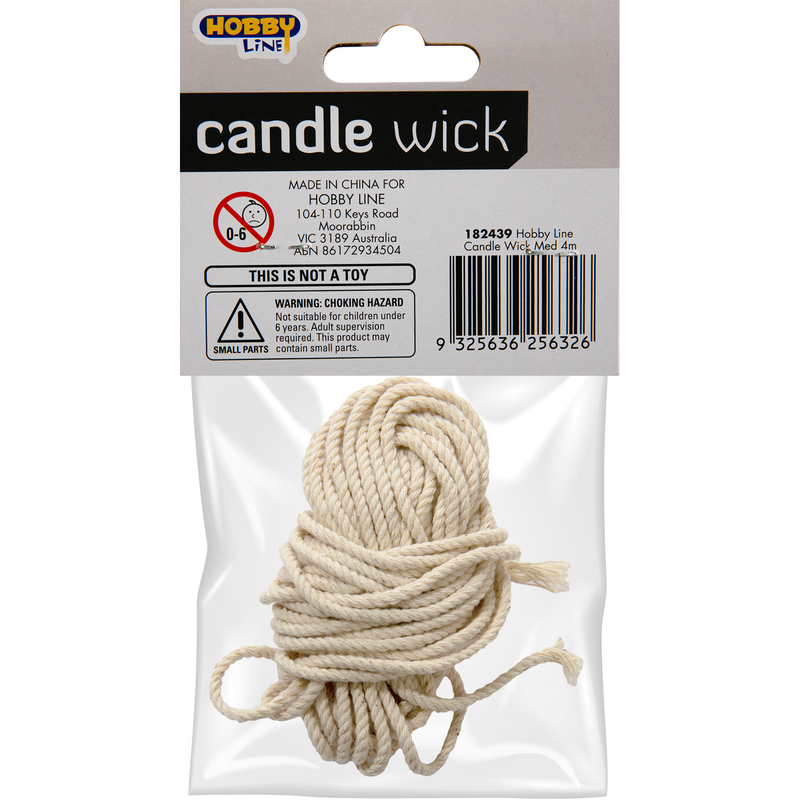Light Gray Hobby Line Candle Wick Medium 4m Candle Wicks