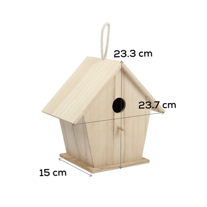 Gray Urban Crafter Paulownia Birdhouse 24x15x23cm Wood Crafts