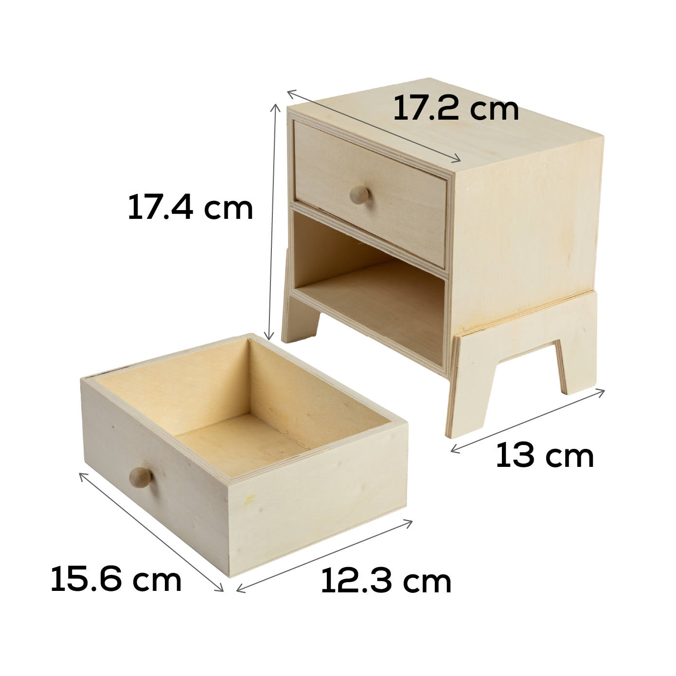 Gray Urban Crafter 2 Drawer Free-standing Chest 18.5x12.5x17.5cm All Woodcraft