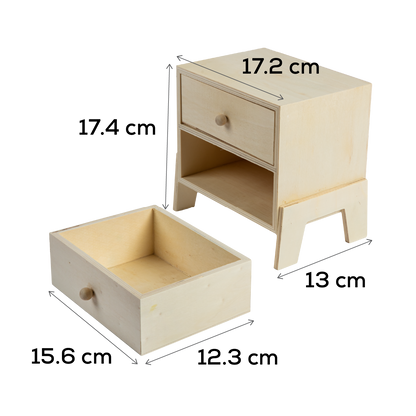 Gray Urban Crafter 2 Drawer Free-standing Chest 18.5x12.5x17.5cm All Woodcraft