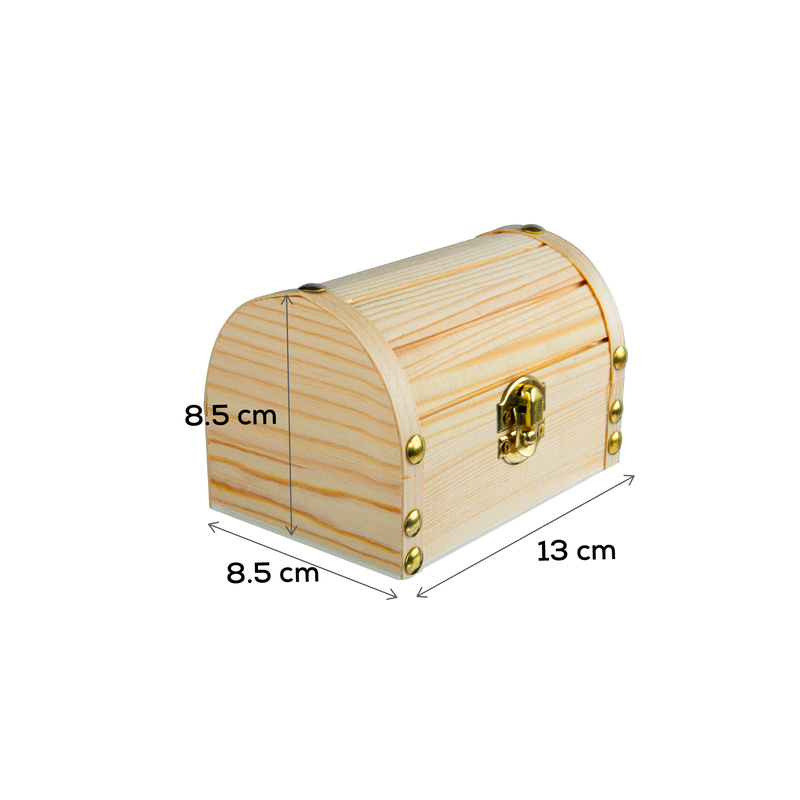 Tan Urban Crafter Mini Panelled Treasure Chest Box 13 x 8 x 8cm Boxes
