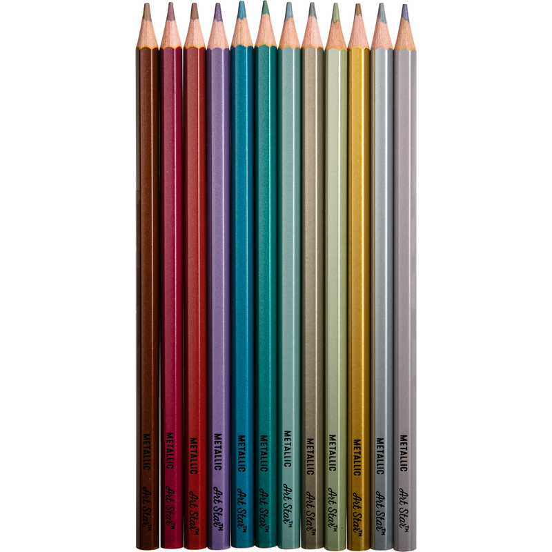Dark Slate Gray Art Star Metallic Colour Pencils (12 Pack) Kids Pencils