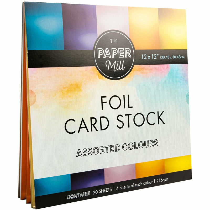 Bisque Paper Mill 216gsm Foil Card Stock 20 Sheets 12 x 12 Inches Cardstock