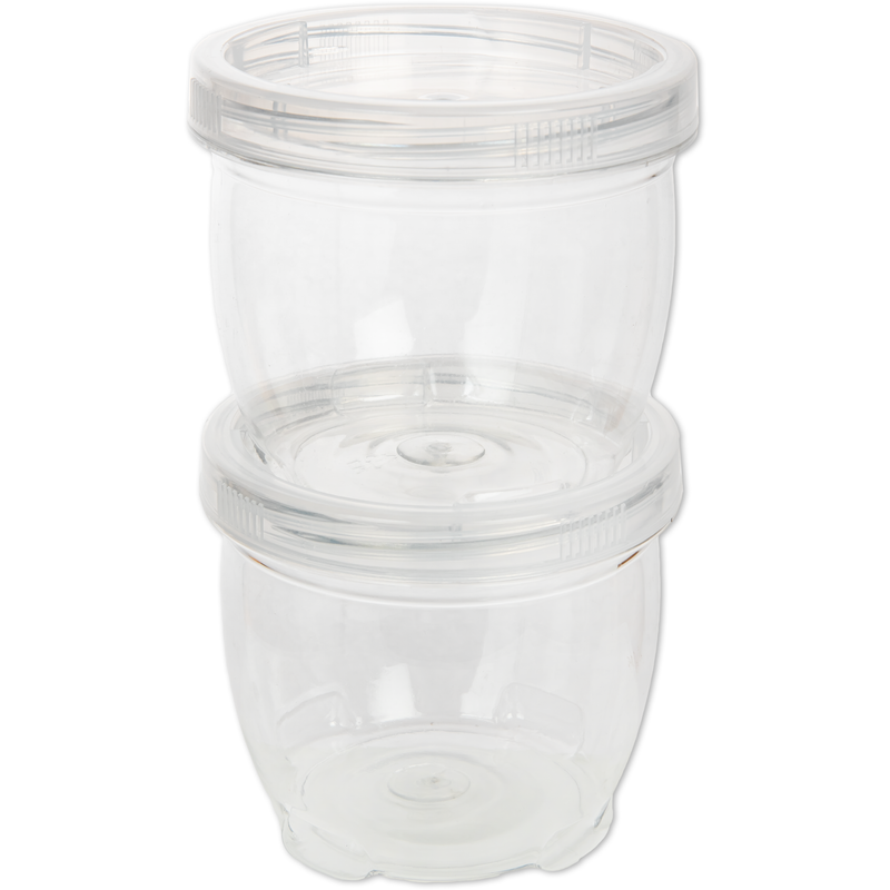 Lavender Craftmate Stackable Round Containers with Lids 90x80mm 2 Pack Craft Storage
