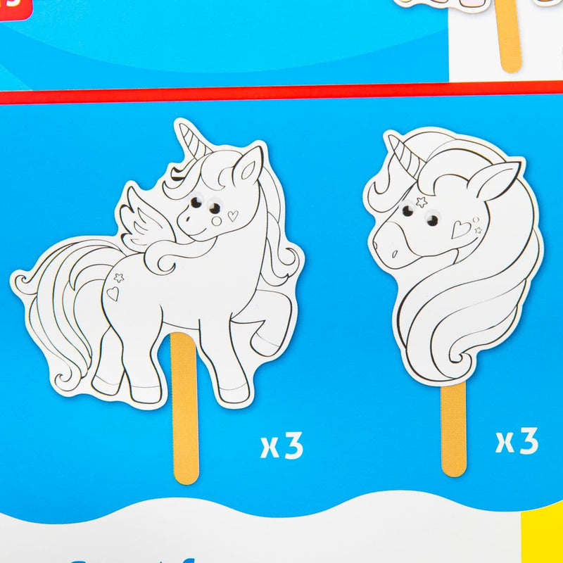 Beige Teacher's Choice Paper Unicorn Puppets on Stick with Googly Eyes 6 Pack Kids Paper Shapes