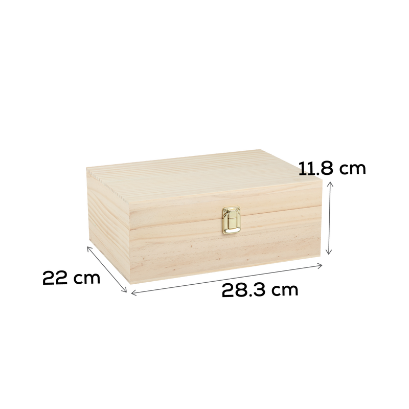 Wheat Urban Crafter Rectangular Pine Gift Box with Latch 30x22x12cm Boxes