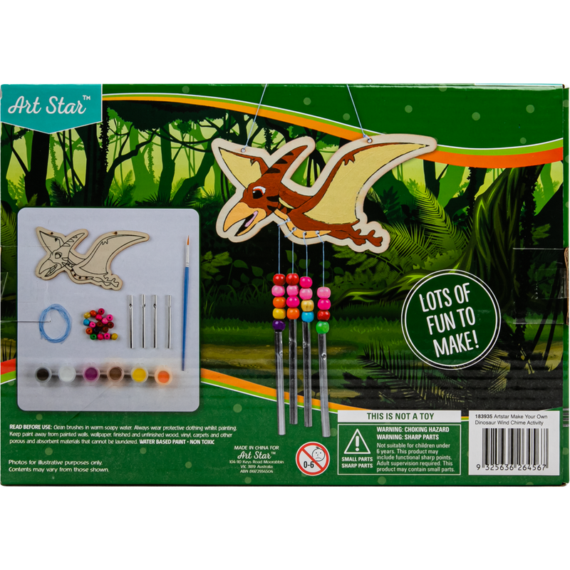 Dark Green Make Your Own Magical Dinosaur Wind Chime Activity Kids Craft Kits