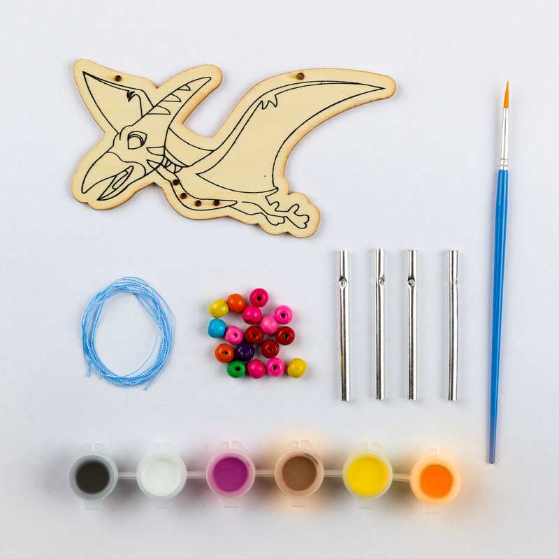 Light Gray Make Your Own Magical Dinosaur Wind Chime Activity Kids Craft Kits