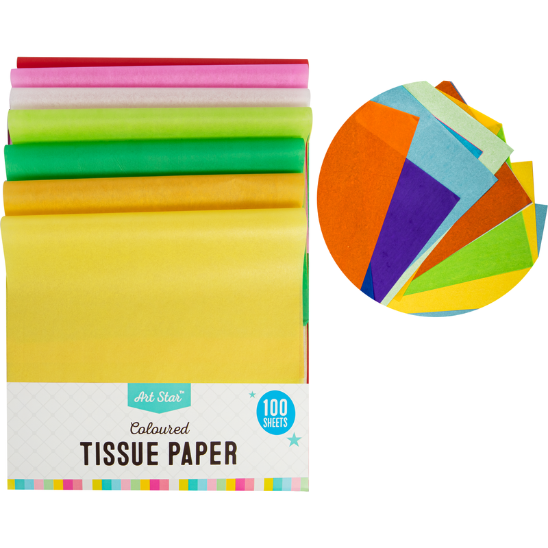 Goldenrod Art Star A4 Assorted Coloured Tissue Paper 100 Sheets Kids Paper and Pads